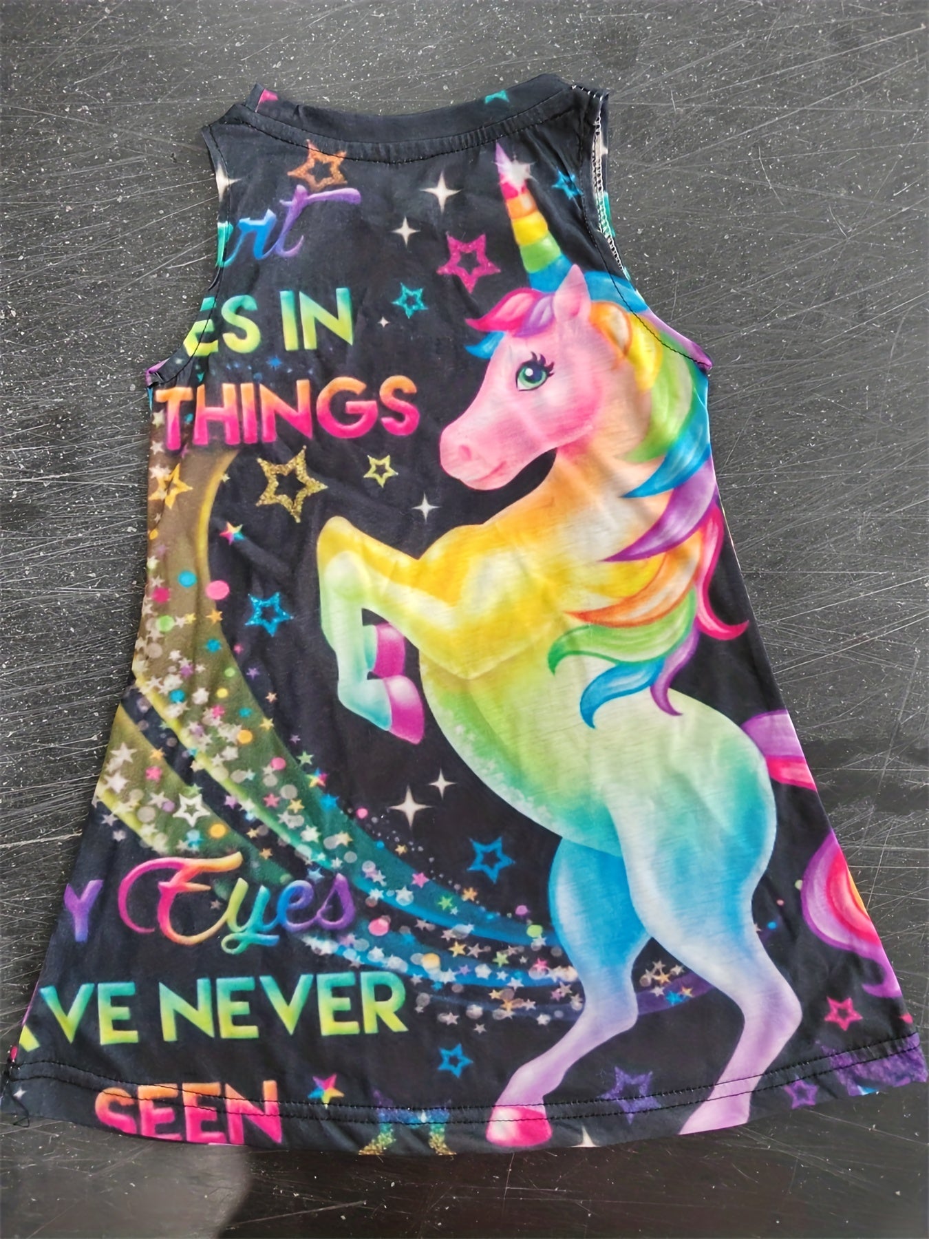 Stylish Gradient Horse One Piece Dress For Girls