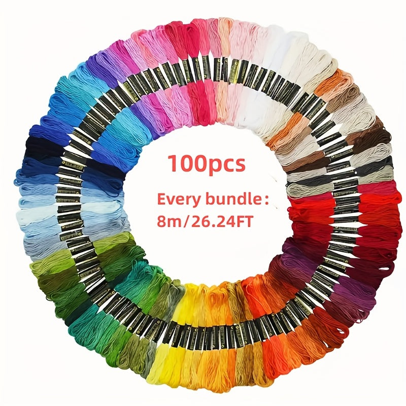 100pcs Embroidery Floss Cross Stitch Friendship Bracelets String