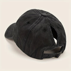 Ponytail Baseball Cap Washed Distressed Dad Hat Casual Sun Hats For Women