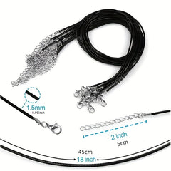 Bulk PU Leather String Necklace Rope DIY Jewelry Adjustable Braided Rope
