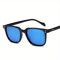 Vintage Leopard Green Square Sunglasses Men Driving Sunshade Glasses