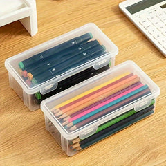 Waterproof Transparent Plastic Pencil Box Flip Top Organizer