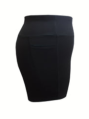 2 Pack Plus Size High Rise Yoga Shorts Set With Phone Pockets