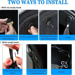 Car Trunk Storage Mesh Bag with Hooks Car Interior Accessories
