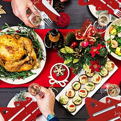 4pcs Christmas Tree Cutlery Holder Felt Fork Spoon Bag