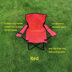 Outdoor Lightweight Folding Chair with Cup Holder & Carrying Bag