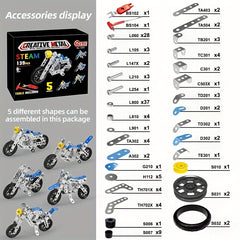 139pcs 5 in 1 Motorcycle Model Building Blocks Toy
