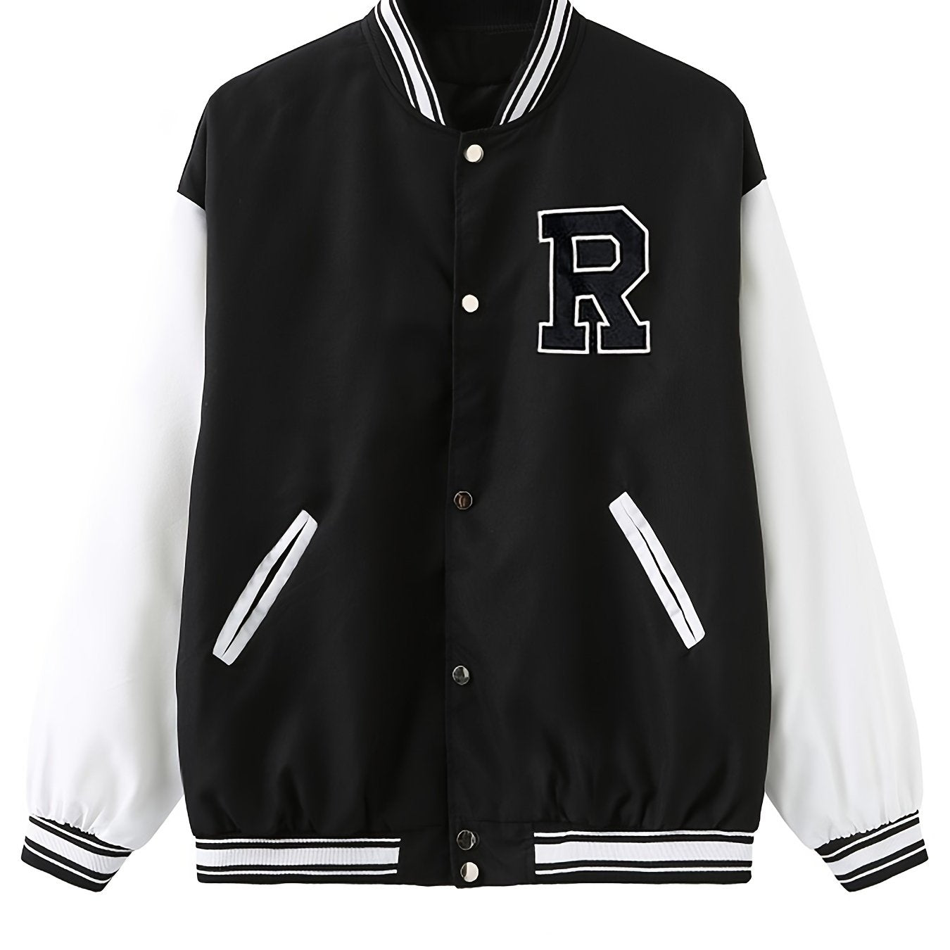 Women's R Letter Print Long Sleeve Jacket
