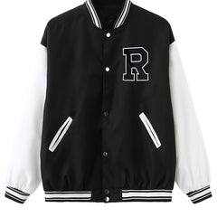Women's R Letter Print Long Sleeve Jacket