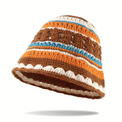 Vintage Crochet Beanie Summer Bucket Hat Classic Hollow Thin Knit Hat