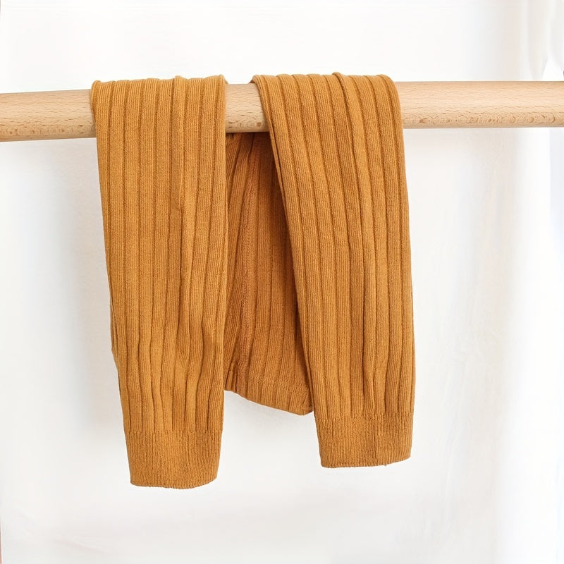 Girls Baby Kids Khaki Velvet Leggings Pants Ribbed Warm Cotton