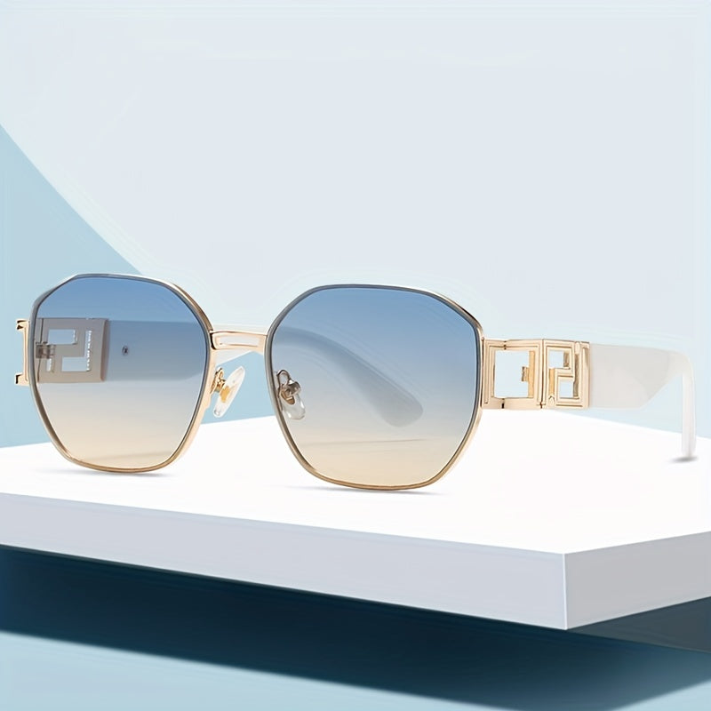 Square Metal Sunglasses Gradient UV400