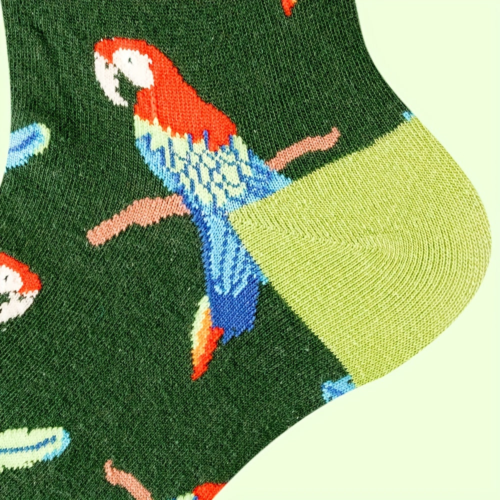 Parrot Pattern Socks & Funny Mid Tube Socks Women's Stockings