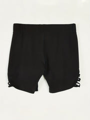Side Criss Cross High Rise Skinny Shorts