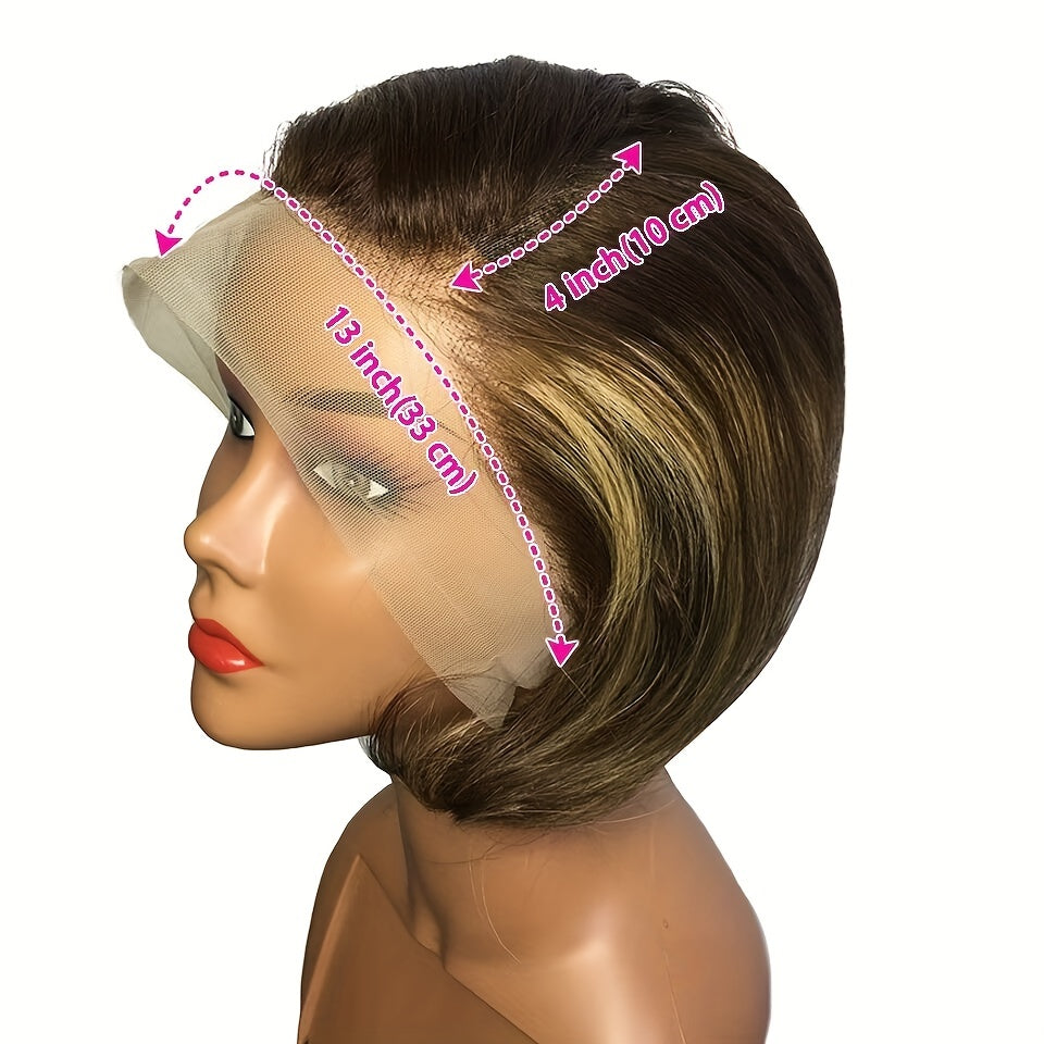 HD Lace Front Human Hair Bob Wig with Baby Hair Pre Plucked Pixie Cut