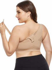 Mesh Front Buckle Sports Bra Racer Back Yoga Fitness Lingerie