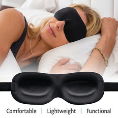 Soft Blackout Sleep Eye Mask 3D Contoured Blindfold with Adjustable Strap