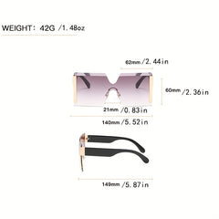 Oversized Gradient Rimless Sunglasses UV400