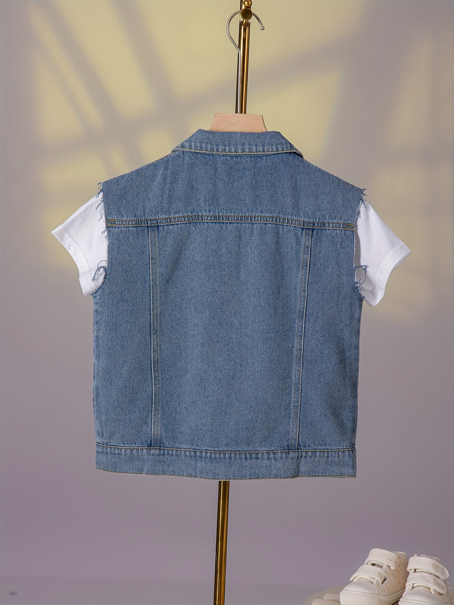 Girls Sleeveless Denim Vest Top for Street Outfit