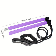Non Slip Pilates Stick With Resistance Belt For Full Body Workout
