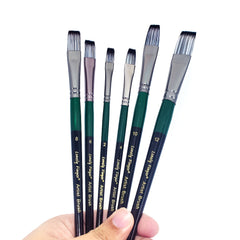 6pcs Flat Acrylic Paint Brushes Set for Artists
