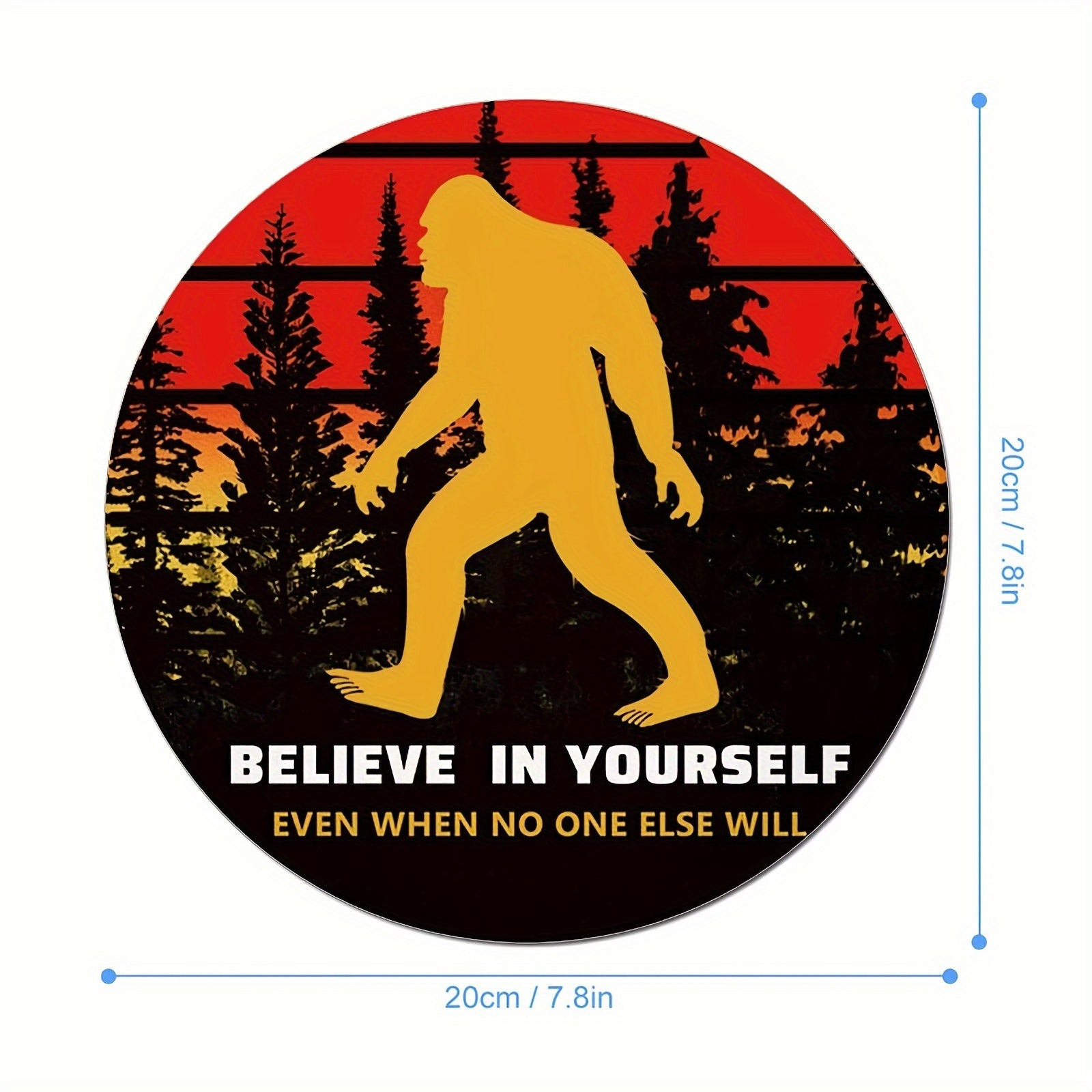 E-Sport Round Non-Slip Mouse Pad Believe In Yourself 7.8x7.8inch