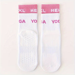 Sporty Yoga Socks Non Slip Sweat Absorption Casual Mid Calf Socks