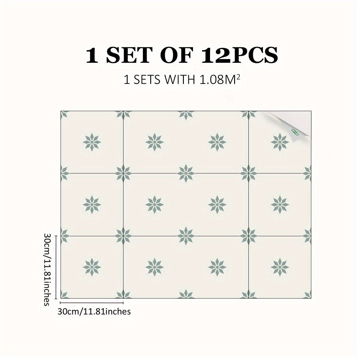 12pcs Nordic Minimalist Floor Stickers Waterproof Home Decoration