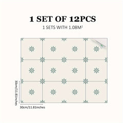 12pcs Nordic Minimalist Floor Stickers Waterproof Home Decoration
