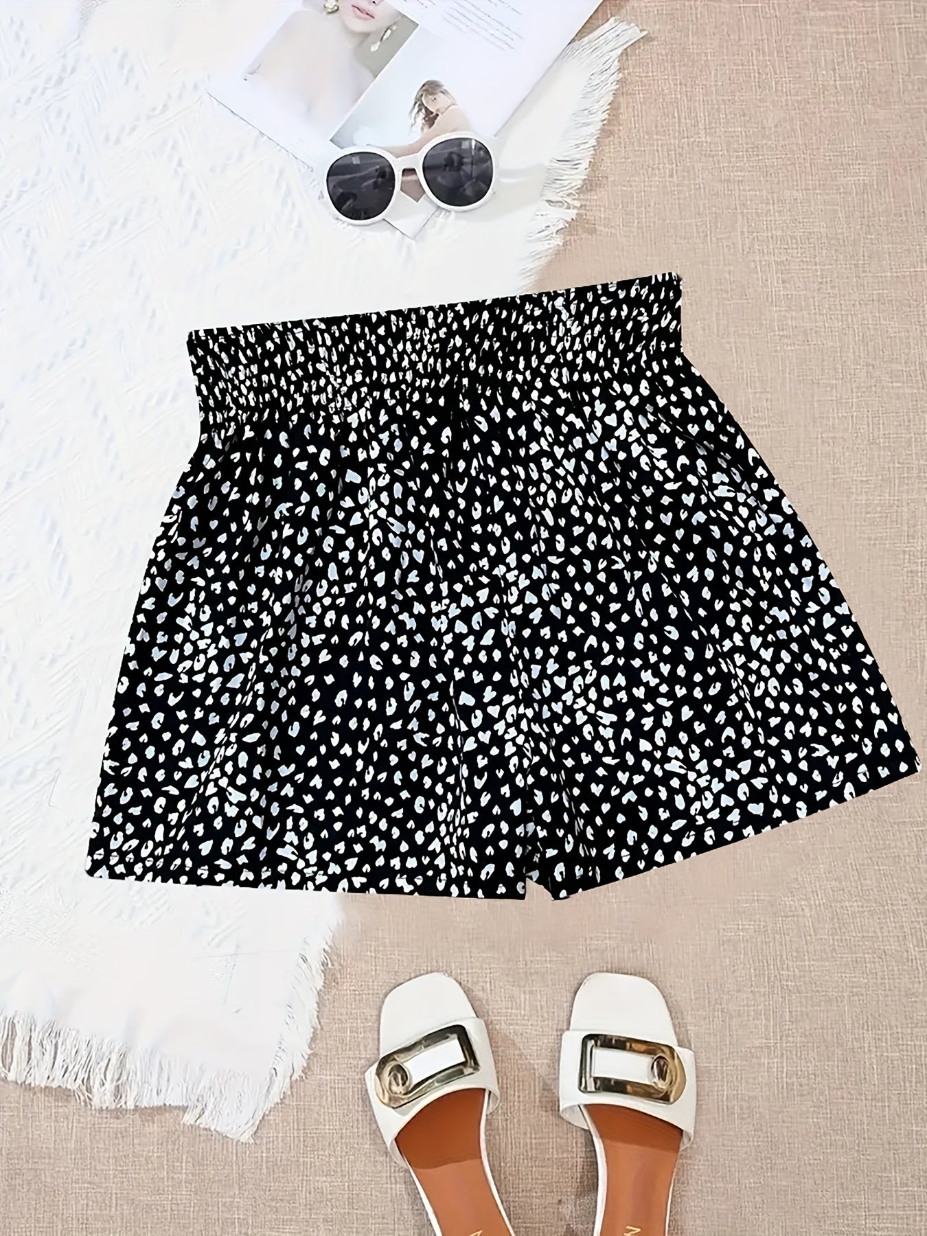 Smocked Waist Shorts for Women Spring Summer Casual Wear