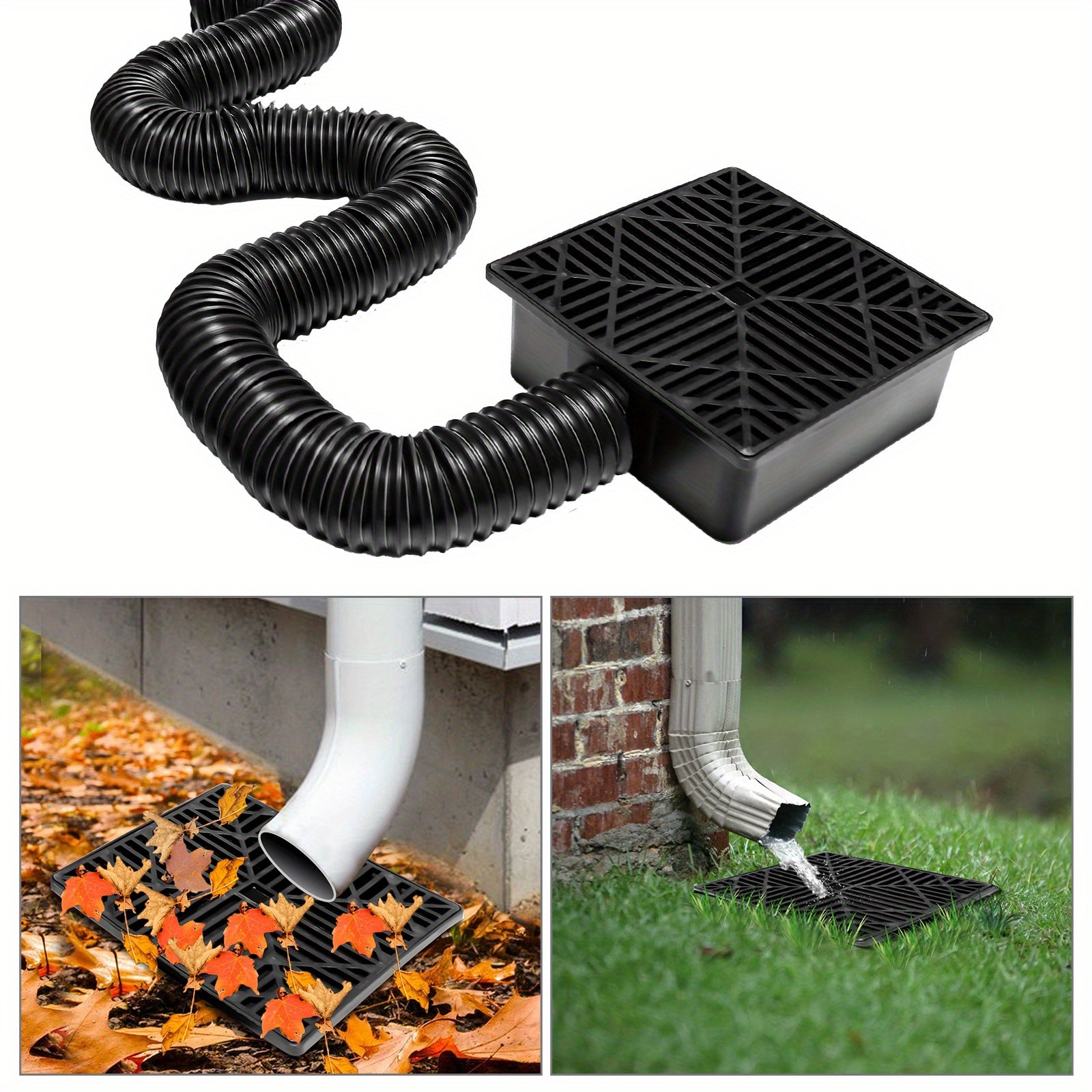 Flexible Downspout Extension Kit - Outdoor Gutter Downspout Extender