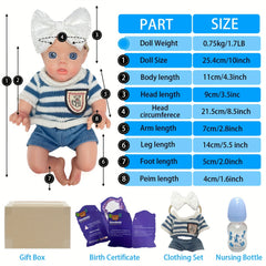 25cm Full Body Silicone Reborn Baby Dolls Painted Bebe Newborn Dolls Gift