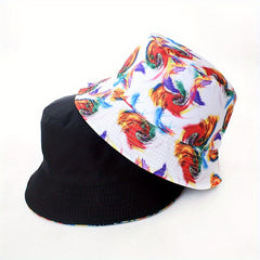 Tie Dye Print Bucket Hat Reversible Basin Hat Unisex Lightweight Fisherman Cap