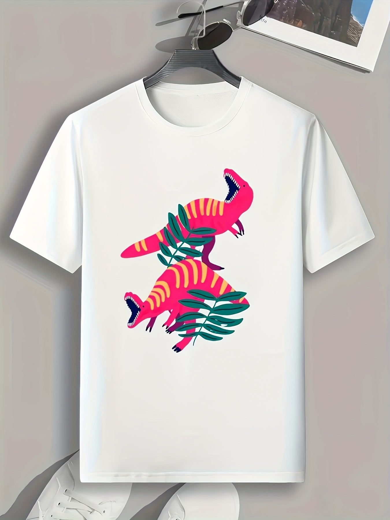 Dinosaurs Print Men's Graphic T shirt Casual Comfy Tees For Summer