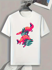 Dinosaurs Print Men's Graphic T shirt Casual Comfy Tees For Summer