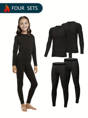 2pcs Kids Warm & Slim Activewear Set Long Sleeve Top Pants Set Gift