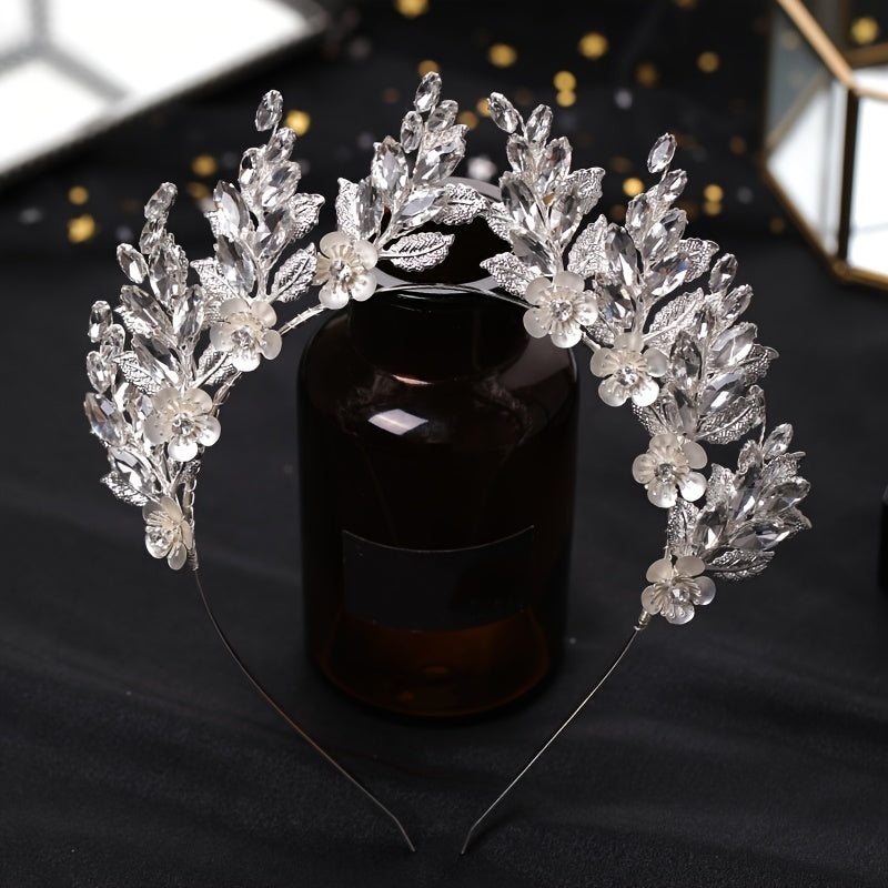 Rhinestone Crystal Flower Bridal Crown Wedding Hair Accessories Tiara