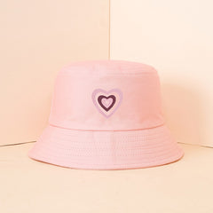 Candy Heart Print Bucket Hat Casual Sun Hat Women's Fisherman Cap