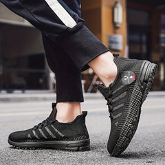 Men's Breathable Running Shoes Soft Sole Sneakers Lace Up