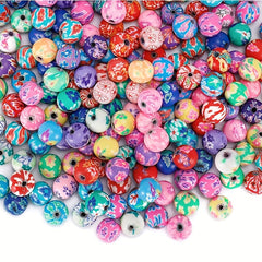 100PCS Bracelet Craft Beads Round Bulk Printing Loose Beads DIY Jewelry Making