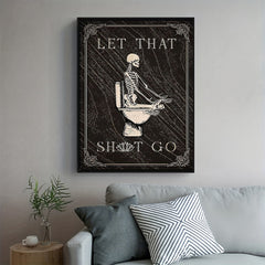 Funny Skeleton Bathroom Decor Canvas Print