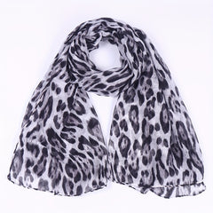 Leopard Print Voile Scarf Classic Shawl Casual Windproof Head Wrap Outdoor