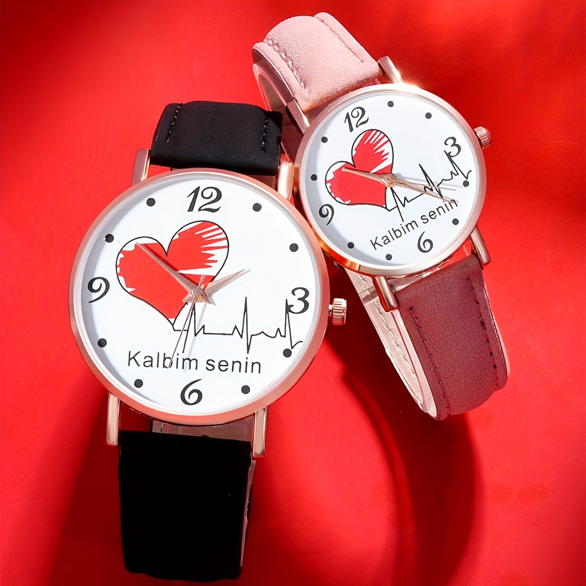 Heart Romantic Couple Digital Quartz Watch Set