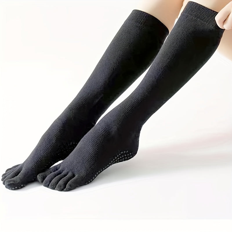 Non Slip Thermal Yoga Socks with Five Toe for Pilates Barre Ballet