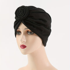 Boho Print Turban Cap Twist Pleated Head Wrap Elastic Head Scarf