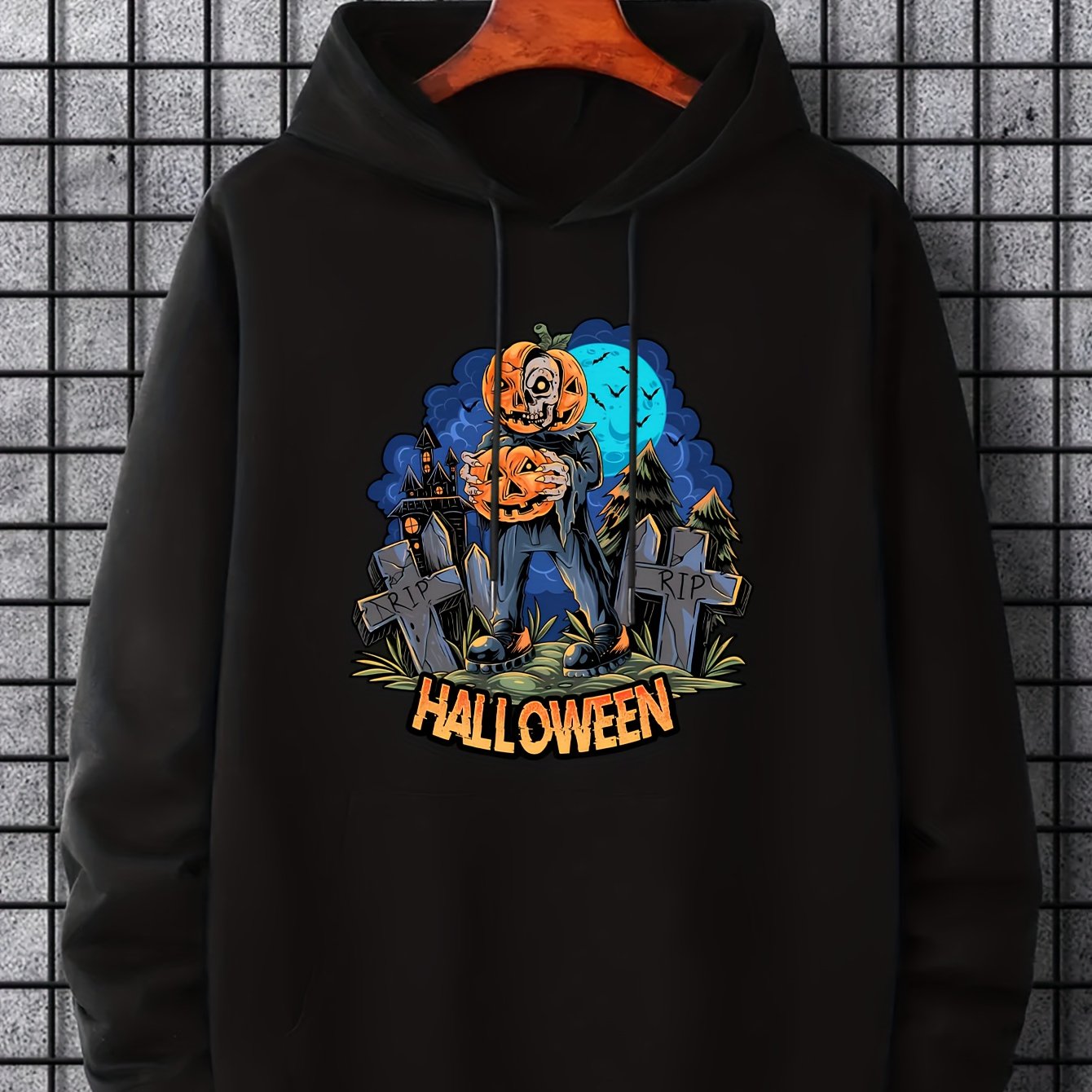 Men's Halloween Style Graphic Hoodie Active Breathable Hooded Sweatshirt