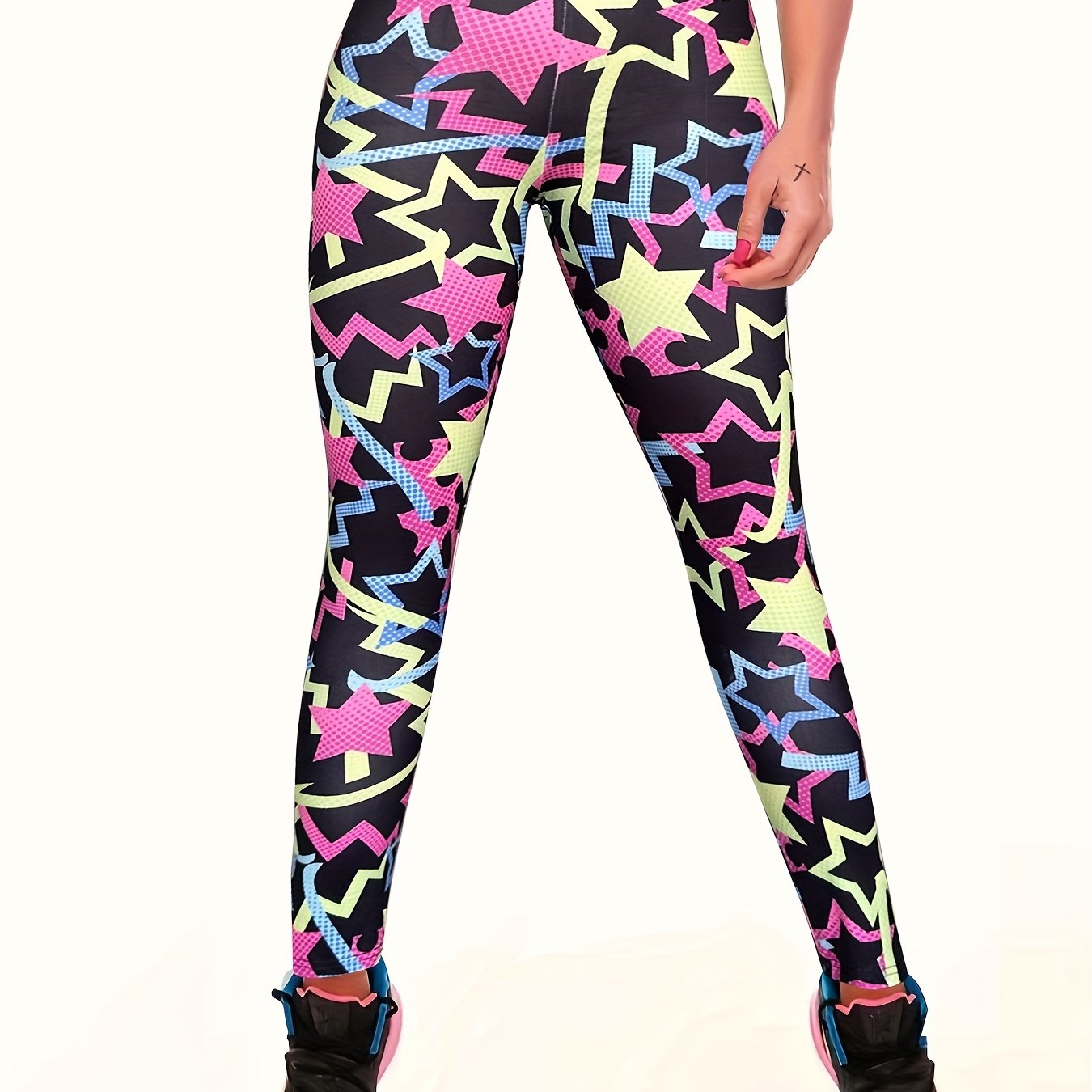 Pentagram Star Print Yoga Pants High Waist Leggings Women's Activewear