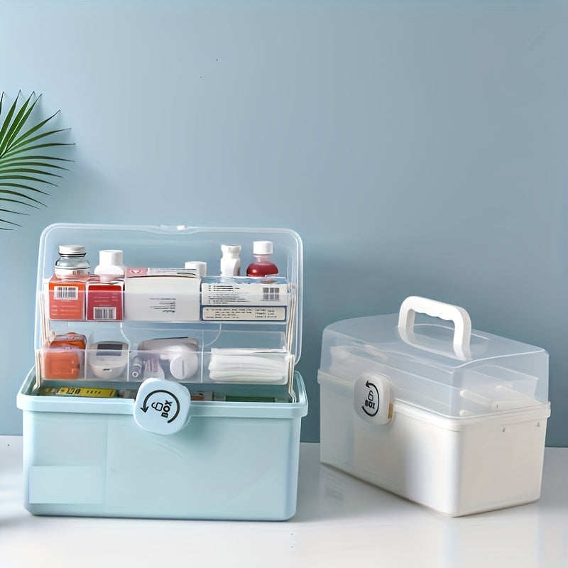 Multifunctional 3-layer Transparent Medicine Storage Box