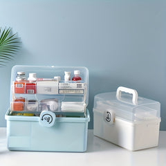 Multifunctional 3-layer Transparent Medicine Storage Box