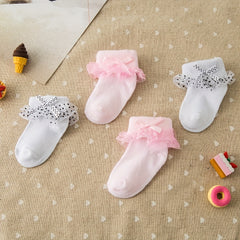 Newborn Baby Lace Flower Princess Socks Soft Cotton Infant Girls